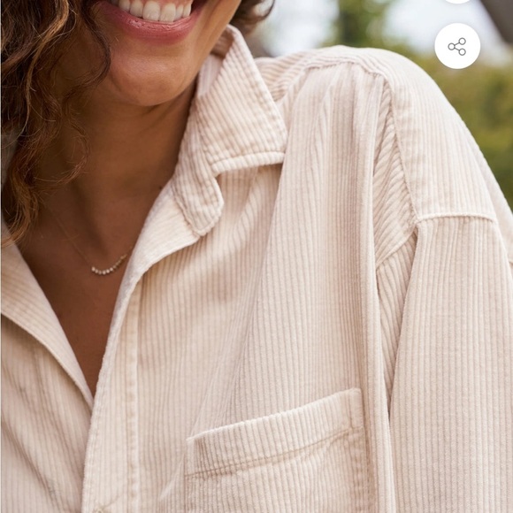 FRANK & EILEEN Shirley Oversized Button-Up Shirt in Vintage White Size XS - Picture 2 of 11